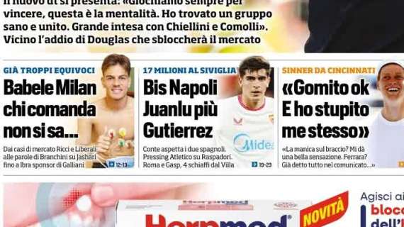 Tuttosport titola: "Babele Milan, chi comanda non si sa..."