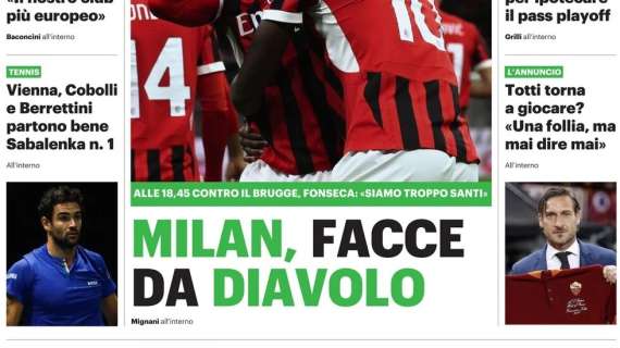 Il QS titola: "Milan, facce da Diavolo in Champions"