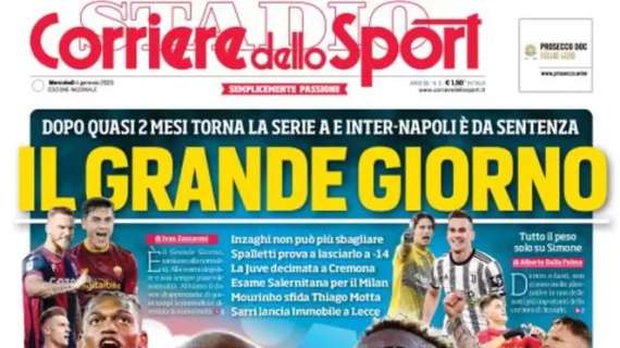 Torna la Serie A, il CorSport in prima pagina: “Il grande giorno”