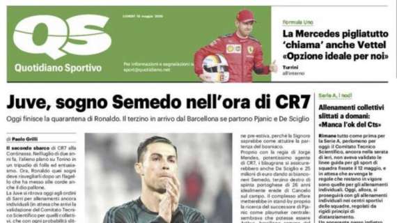 Il QS sulla Serie A: "Allenamenti collettivi slittati a domani: 'Manca l'ok del Cts'"
