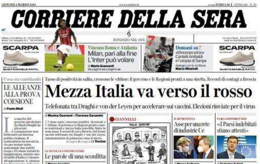 Corriere della Sera: "Milan, pari alla fine. L’Inter può volare"