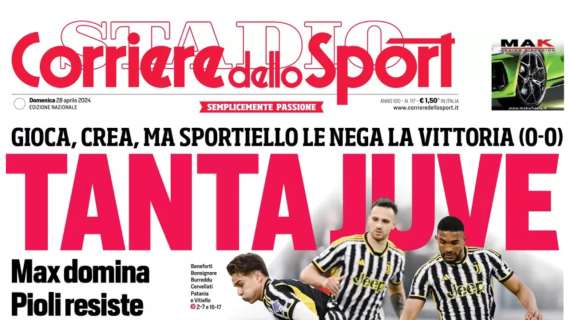 Il CorSport in prima pagina: “Tanta Juve, ma Sportiello nega la vittoria”