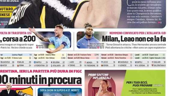 Leao rimane a casa, Gasp vs Pioli. Le prime pagine dei principali quotidiani sportivi