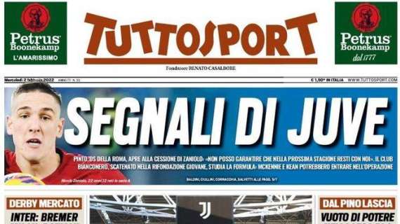 Tuttosport in prima pagina: "Inter: Bremer. Milan: Botman"