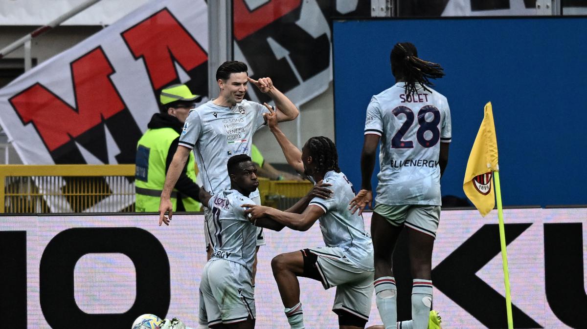 Non era mai successo che l'Udinese chiudesse il primo tempo a San Siro con due gol di vantaggio sul Milan