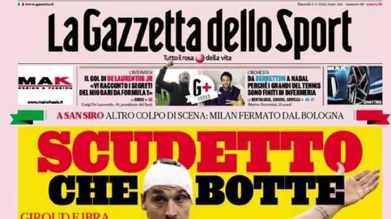 L'apertura della Gazzetta: "Scudetto, che botte"