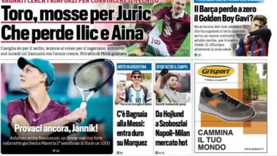 Tuttosport in prima pagina: “Da Hojlund a Szoboszlai. Napoli-Milan, mercato hot”