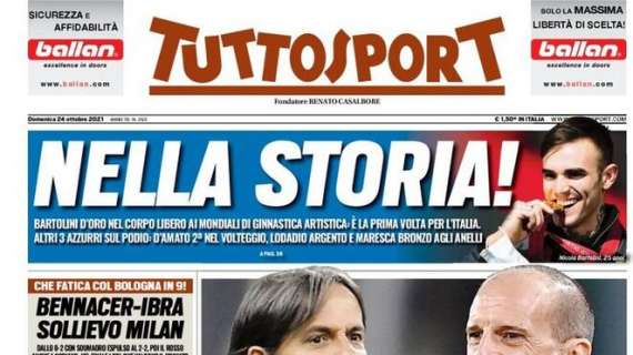 Tuttosport titola: "Bennacer-Ibra, sollievo Milan"