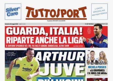 Tuttosport in prima pagina: "Guarda, Italia! Riparte anche la Liga"