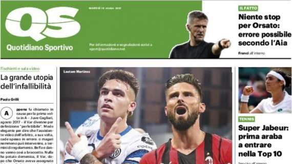 Il QS in prima pagina: "Inter e Milan, ora o mai più"