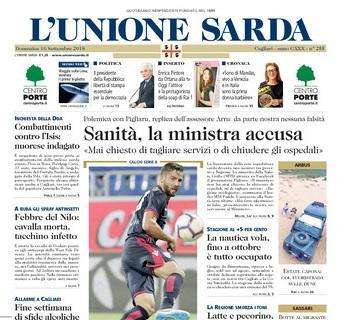 L'Unione Sarda: "È la serata di Cagliari-Milan"