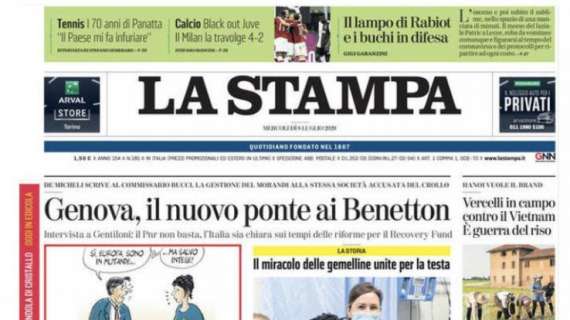 La Stampa: "Black out Juve: il Milan la travolge 4-2"
