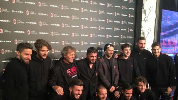 Milan, le migliori immagini dell'evento Diesel al quale i rossoneri hanno partecipato ieri