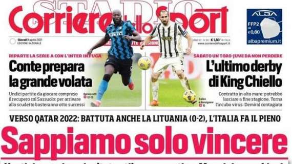 Nazionale ok, Corriere dello Sport: "Sappiamo solo vincere"