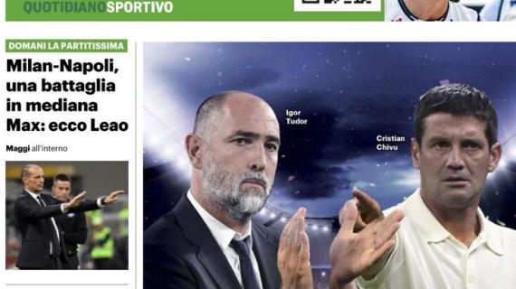 Il QS titola: "Milan-Napoli, una battaglia in mediana. Max: ecco Leao"
