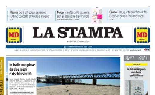 Torino, La Stampa: "Quinta sconfitta di fila, scatta l’allarme rosso"