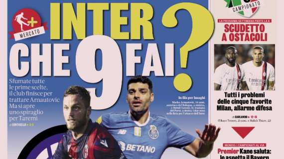 La Gazzetta in apertura sulla corsa scudetto: "Tutti i problemi delle cinque favorite. Milan, allarme difesa"