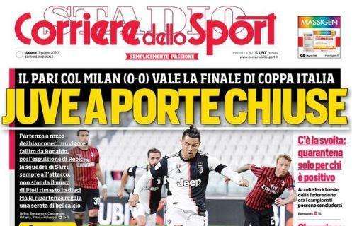 Pareggio a Torino, Corriere dello Sport: "Juve a porte chiuse"