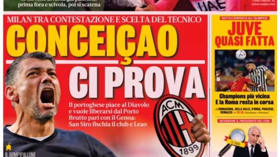 La Gazzetta in prima pagina sul futuro della panchina del Milan: “Conceiçao ci prova”