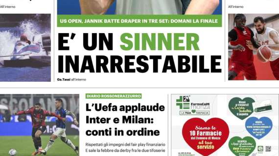 Il QS titola: "L'UEFA applaude Inter e Milan: conti in ordine"