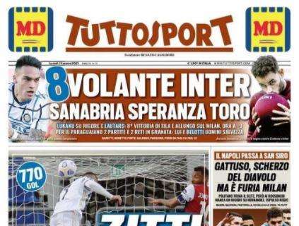 Tuttosport in apertura: "Gattuso, scherzo del Diavolo. Ma è furia Milan"