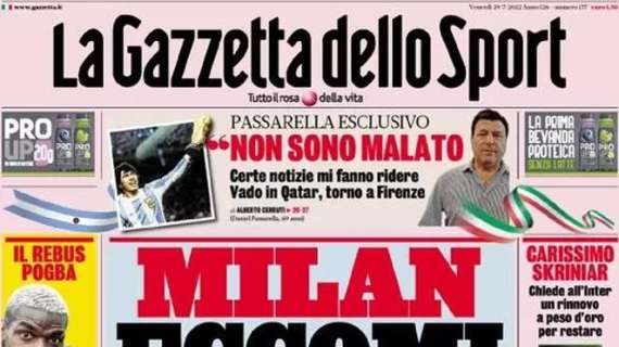 La Gazzetta in prima pagina: "Milan eccomi. De Ketelaere, scocca l'ora del sì"