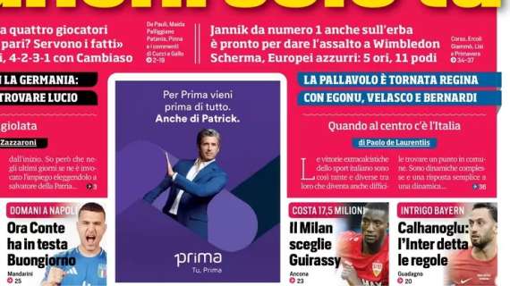 Il CorSport in prima pagina: "Il Milan sceglie Guirassy"