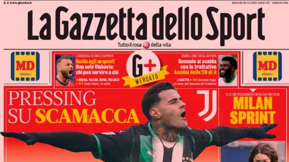 La Gazzetta dello Sport in prima pagina: "Milan sprint"