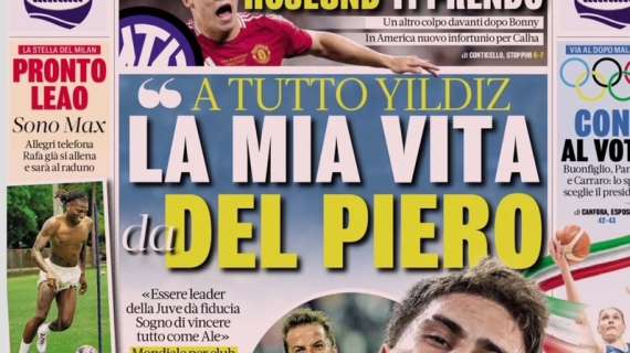 La Gazzetta in apertura sul Milan: "Pronto Leao, sono Max. Alegri telefona: Rafa già si allena e sarà al raduno"