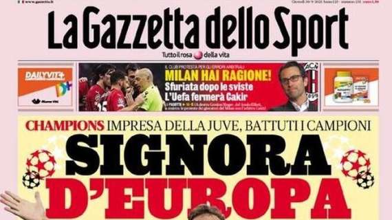 La Gazzetta dello Sport e gli errori di Cakir: "Milan hai ragione!"