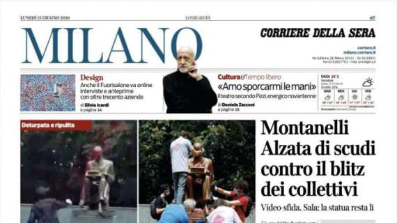 Corriere Milano: "San Siro sanificato. Panchine extralarge. E ammessi solo in 330"