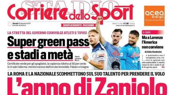 Corriere dello Sport: "Super green pass e stadi a metà"