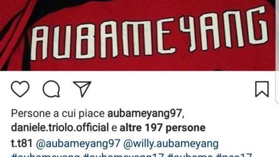 Aubameyang e quel like 'sospetto' su Instagram alla foto di una maglia del Milan con il proprio nome