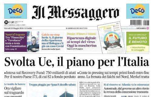 Il Messaggero: "Il giorno della ripartenza ma al Bologna c'è già un caso Covid"