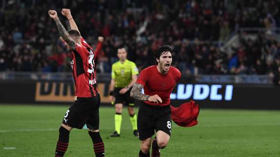 Lazio-Milan: il video dell'esultanza dei rossoneri dopo il gol vittoria di Tonali al 92'