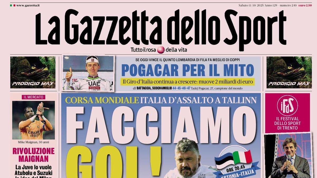 La Gazzetta in apertura: “Rivoluzione Maignan. La Juve lo vuole, Atubolu e Suzuki le idee del Milan”