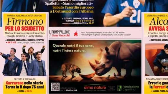 La Gazzetta in prima pagina: "Firmano per lo scudetto"