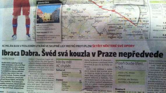 LIVE QUI PRAGA - I giornali cechi attendono la magia di Ibra (FOTO)