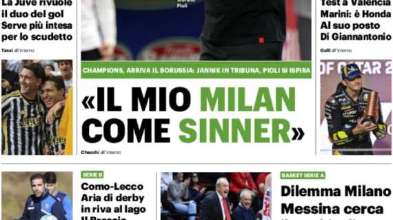Il QS e le parole di Pioli prima del B.Dortmund: “Il mio Milan come Sinner”