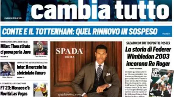 Tuttosport in prima pagina: "Milan: Theo stirato, ci prova per la Juve"