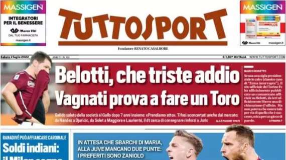 Tuttosport titola in prima pagina: "Soldi indiani: il Milan sogna un altro tesoro"