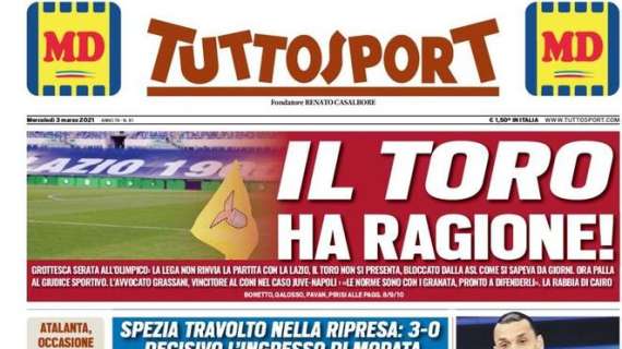 Tuttosport in prima pagina: "Festival Ibra: 'Lukaku è il benvenuto'"
