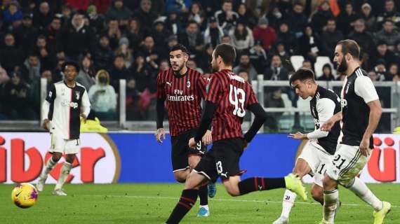 Leggo titola: "Un buon Milan si arrende alla Juve: decide Dybala"