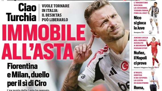 Il CorSport in prima pagina: "Immobile all'asta". Fiorentina e Milan su di lui