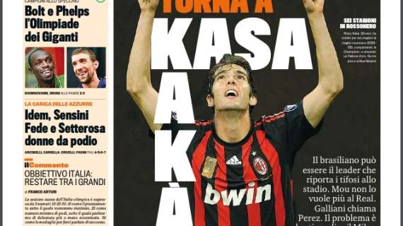 Boom Gazzetta: "Torna a casa Kakà. Cassano flirta con l'Inter"