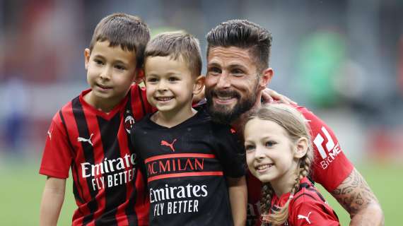 Giroud: "Ai miei figli piace tanto andare a San Siro, hanno tutti la maglia e mi piace vederli giocare con la maglia del Milan"