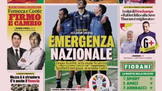 La Gazzetta in prima pagina su Milan e Napoli: “Fonseca e Conte: firmo e cambio”