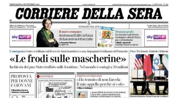 Milan, l'apertura del Corriere della Sera: "Appesi a Ibra"