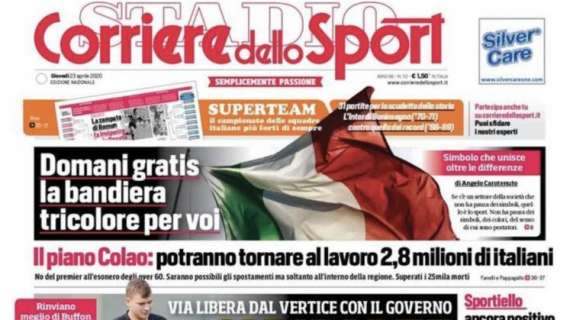Corriere dello Sport: "Si riparte il 4 maggio. Ma è scontro sui tamponi"