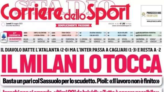 Il CorSport in prima pagina sullo Scudetto: "Il Milan lo tocca"